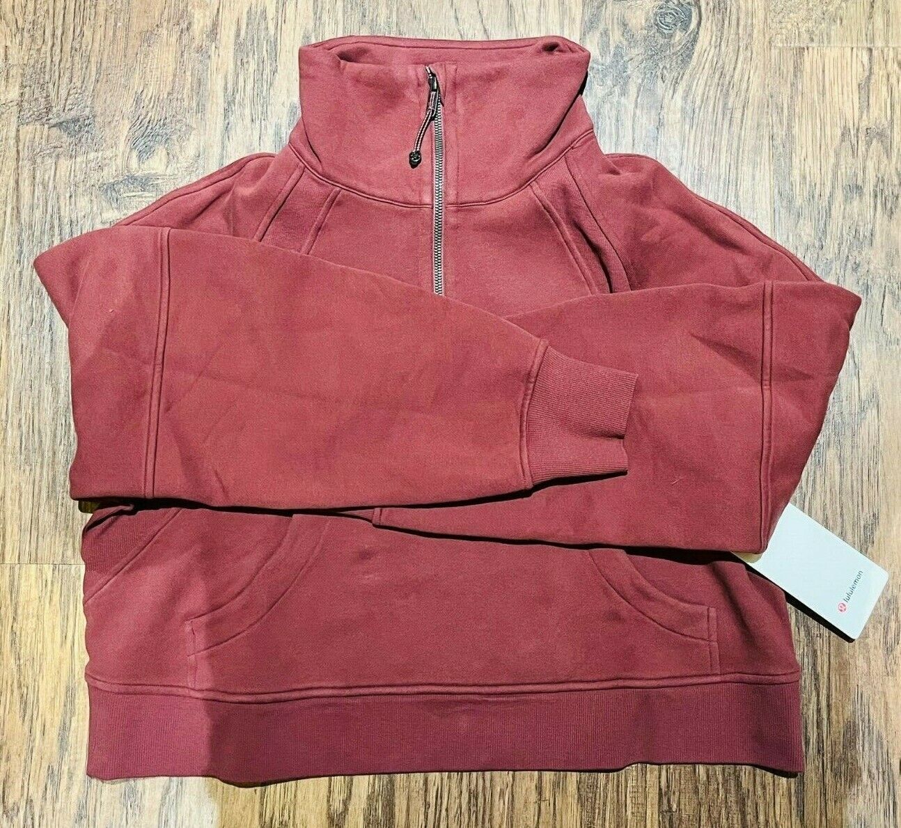 NEW Lululemon Scuba Oversized Funnel-Neck Half Zip Smoky Red NEW Lululemon Scuba Oversized Funnel-Neck Half Zip Smoky Red