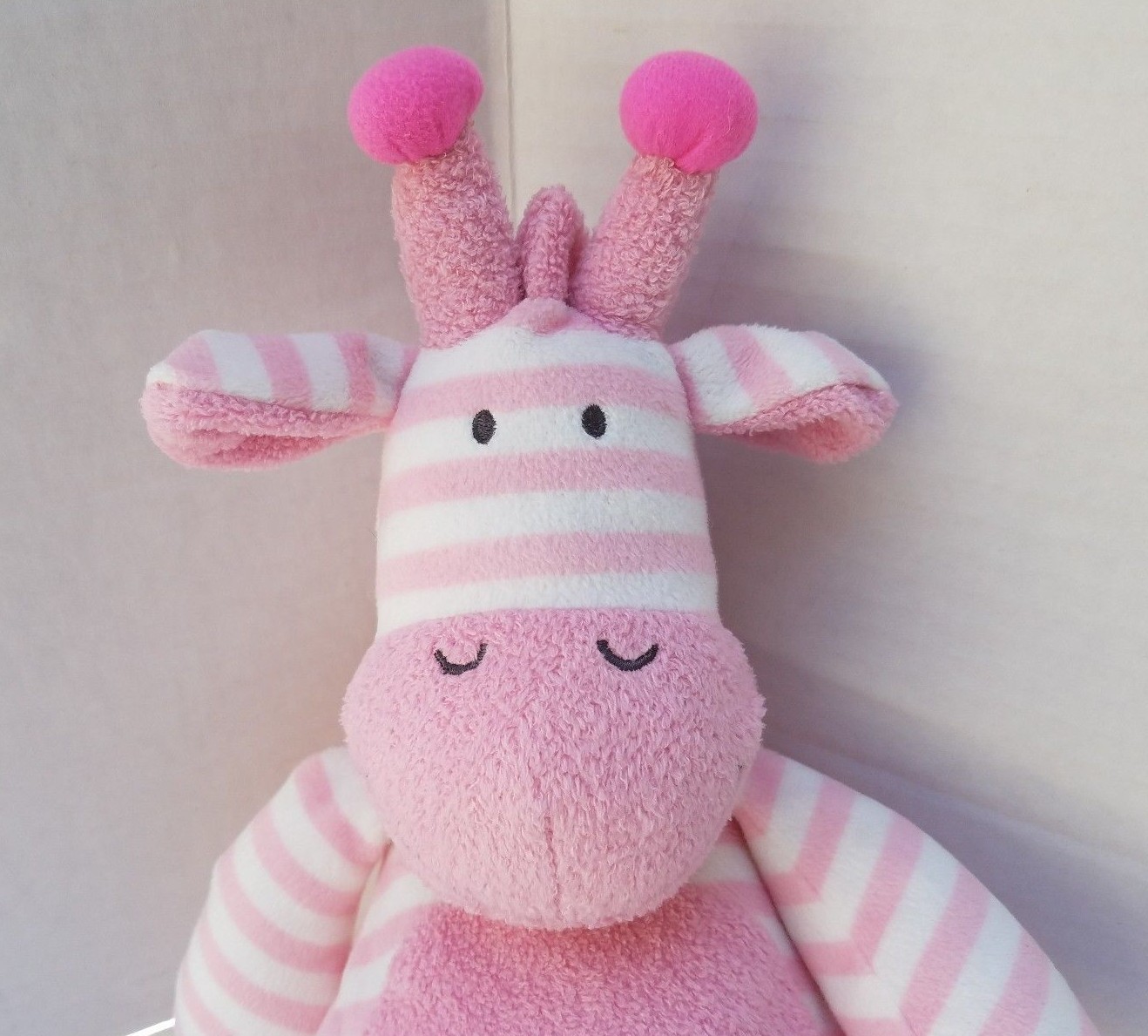 Giggle Baby Giraffe Zebra Striped Pink White Plush Soft Manhattan Toy Doll 17