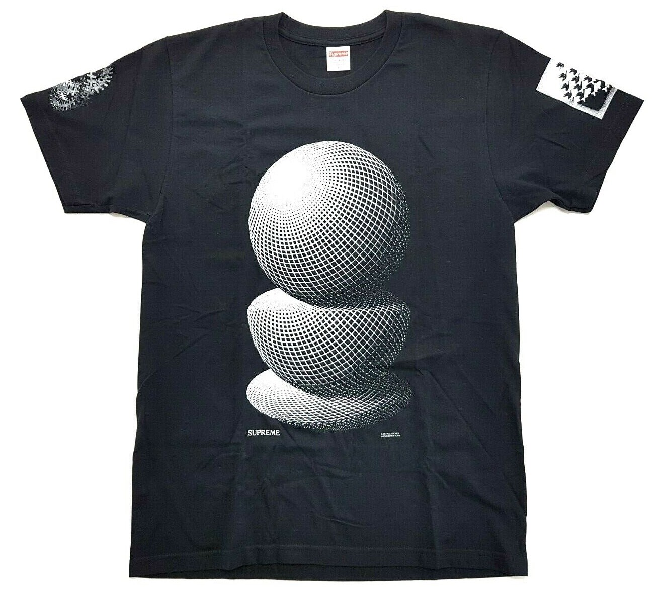 Supreme MC Escher Three Spheres Tee Black Size L SS17 T Supreme MC Escher Three Spheres Tee Black Size L SS17 T