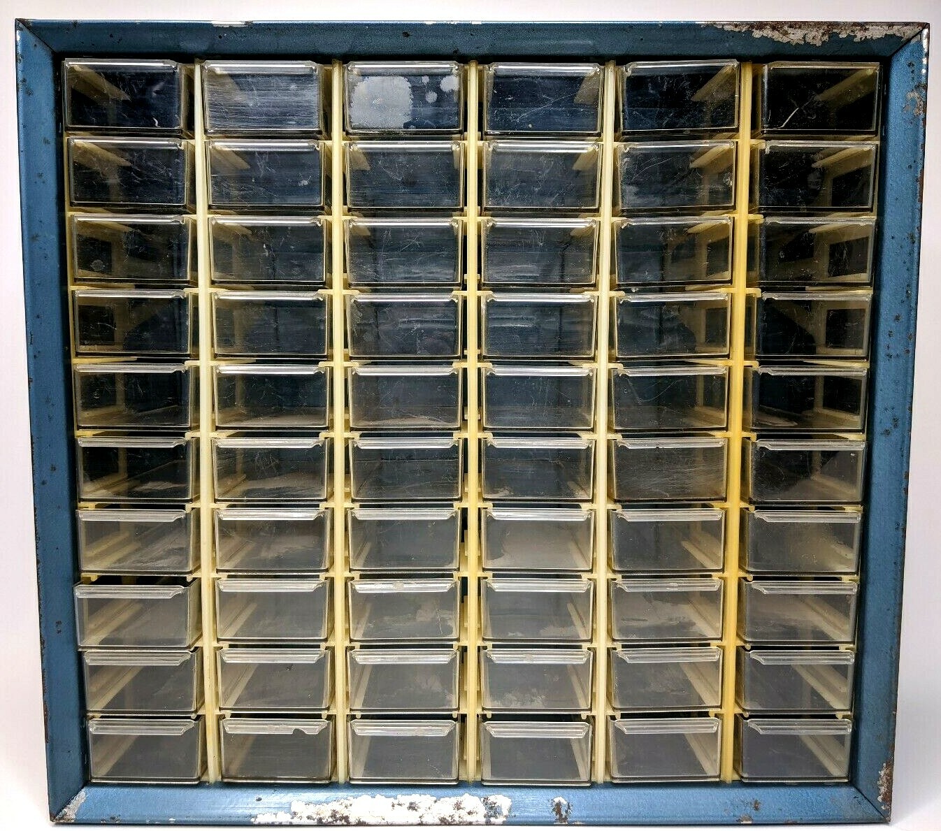 Vtg Metal Akro Mils 60 Drawer Storage Cabinet Organizer Bin Handle