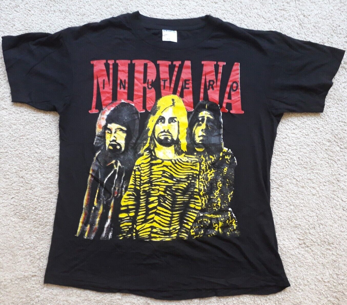 NIRVANA In Utero Vintage Deadstock Black T Shirt Boot Single NIRVANA In Utero Vintage Deadstock Black T Shirt Boot Single