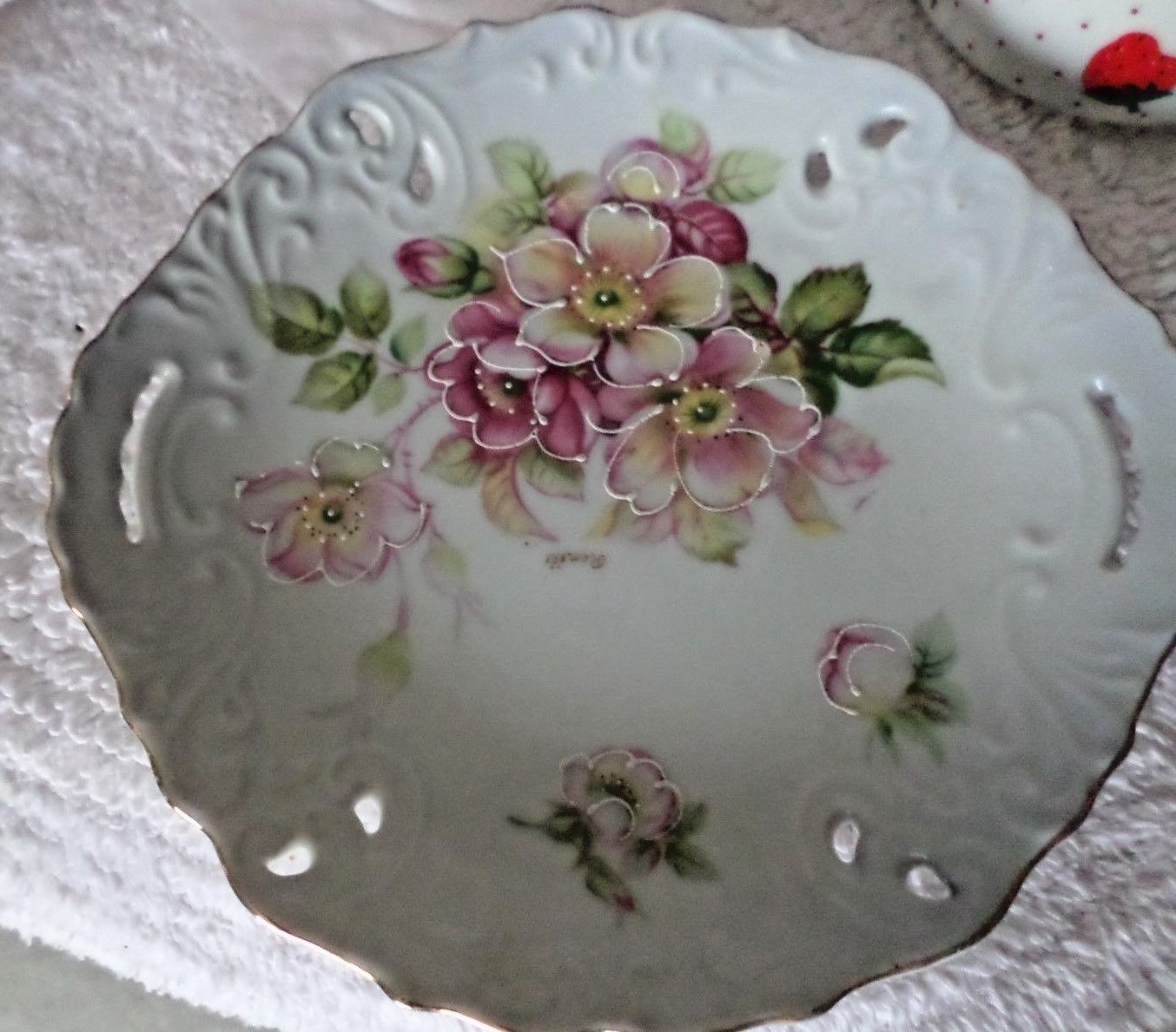 VINTAGE DRESDEN FLOWER PLATE