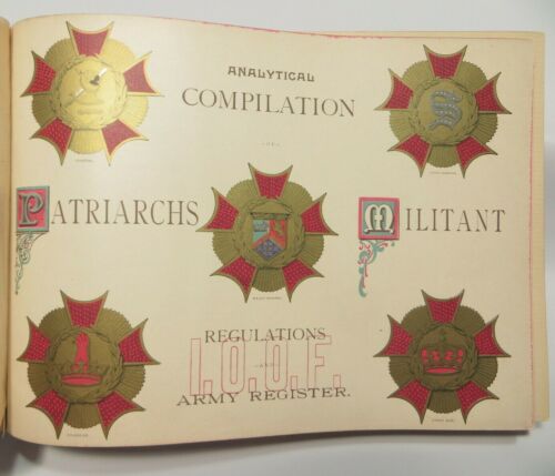 Patriarchs Militant IOOF Antique 1892 Odd Fellows Book Badge Uniform Prints