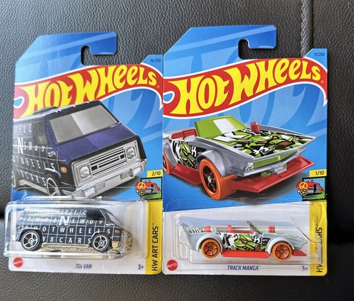 Hot Wheels Black Scrabble 70s Van 1:64 Diecast HW Art Cars And