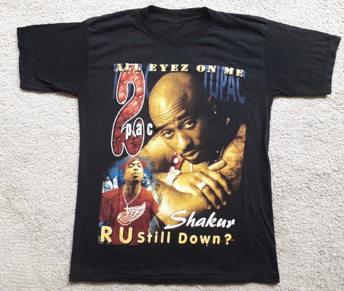 2PAC Tupac Shakur Vintage 1990s All Eyez On Me Ghetto T 2PAC Tupac Shakur Vintage 1990s All Eyez On Me Ghetto T