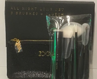 Zoeva All Night Long 5 Pieces Brushes Set + Clutch NIB
