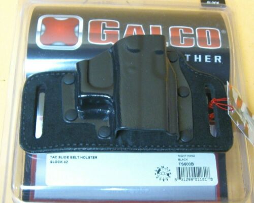 GALCO GUNLEATHER TS600B TAC SLIDE RIGHT HAND BELT HOLSTER FOR GLOCK 42 NEW