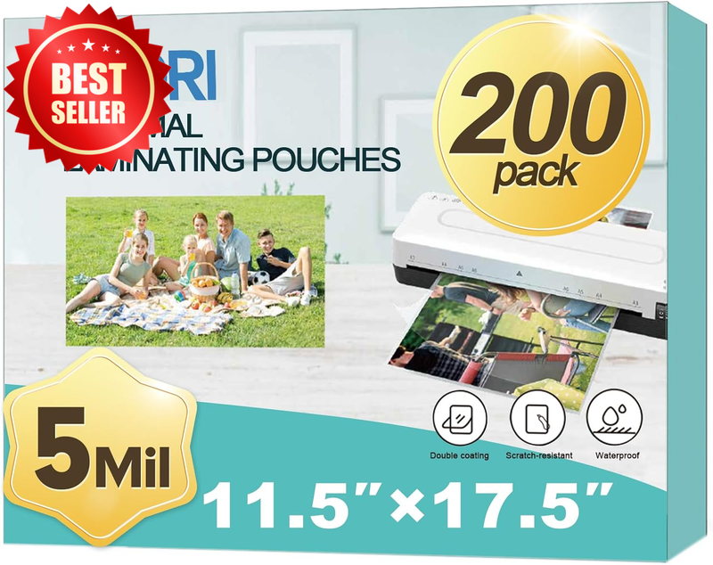 200 Pk 5 Mil Laminating Pouches 11x17 Clear Thermal Sheets Round Corner US