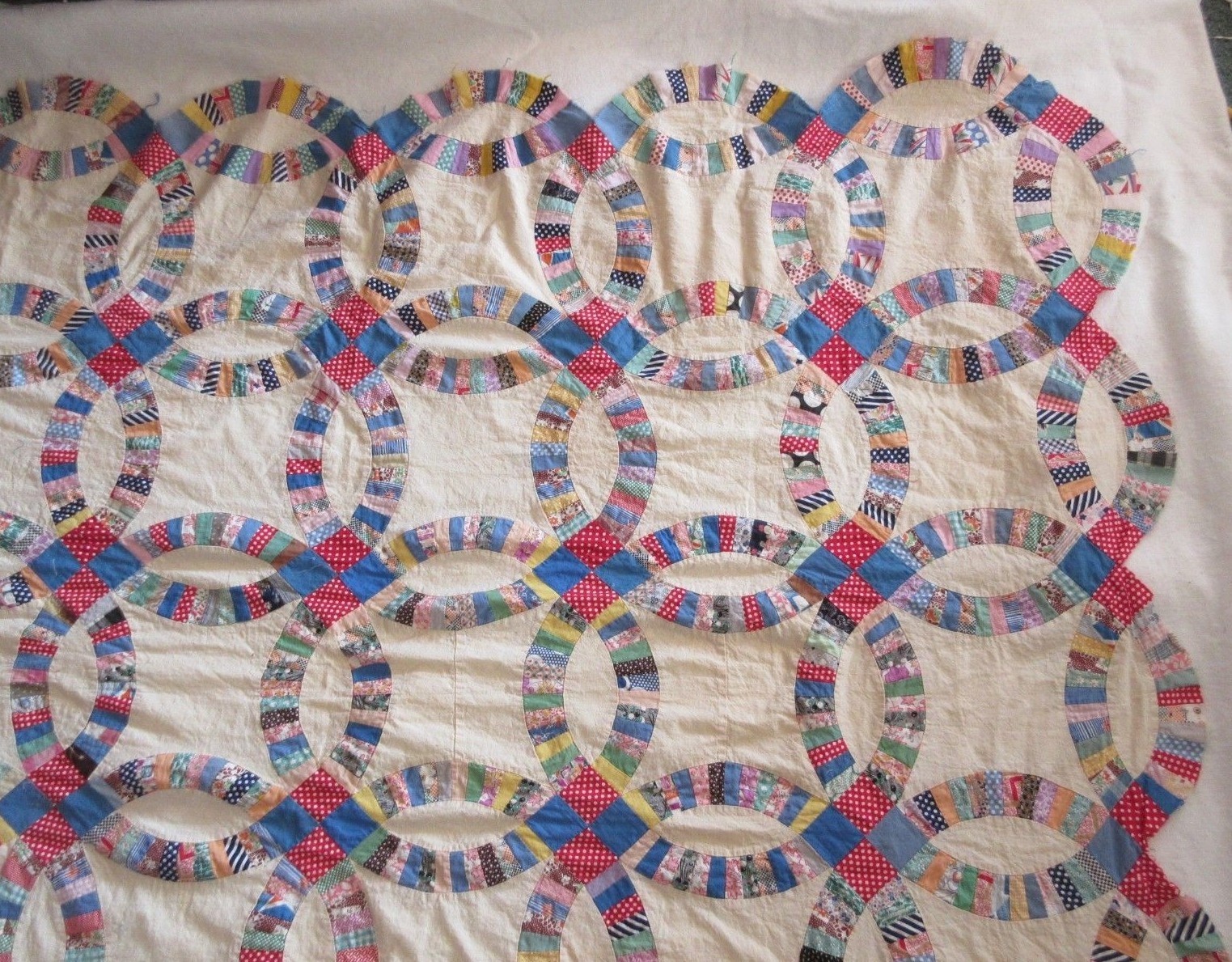 Vintage Wedding Ring HAND STITCHED Feed Sack 65