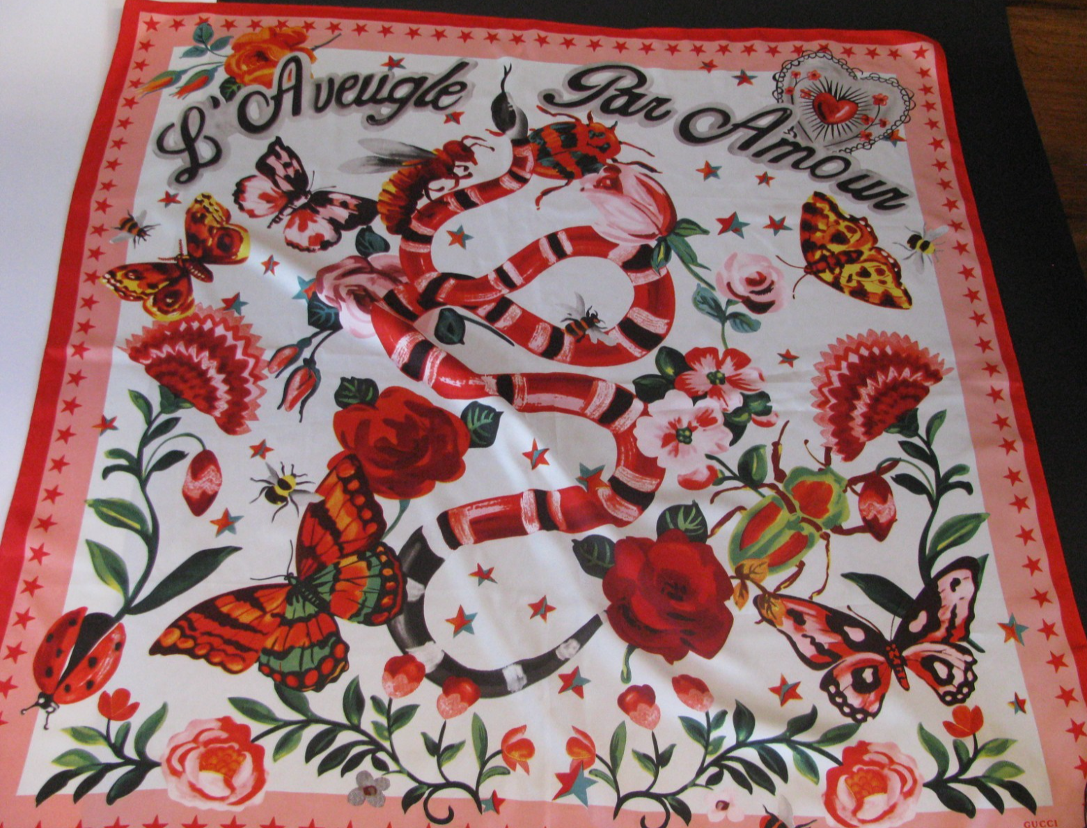 じ*ー様 GUCCIフラワースカーフ GUCCI SCARF SILK FLORA SNAKE L'Aveugle Par Amour PRINT SQUARE 35