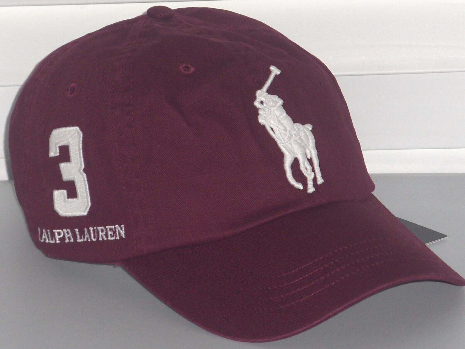 キャップ Polo Ralph Lauren Burgundy Coloured Baseball Cap POLO RALPH LAUREN Mens Big Pony Cotton Chino Baseball Ball