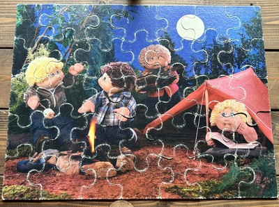 Cabbage Patch Kids Floor 35 Piece Puzzle Camping 1984 Complete No Box