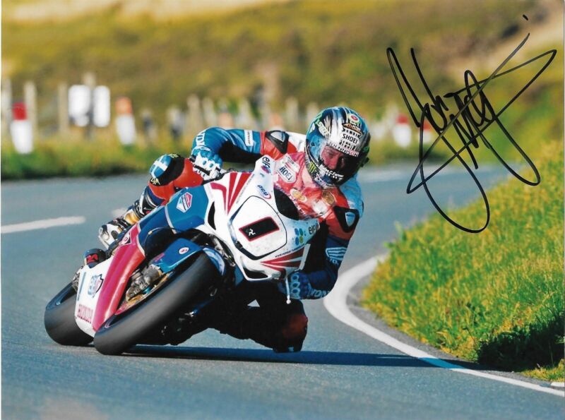 John McGuinness Isle of Man TT Honda multiple winner signed photo autograph 2