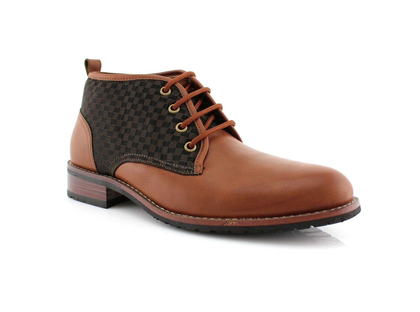 's Ankle Boots Lace Up Contrast Brown Casual Shoes