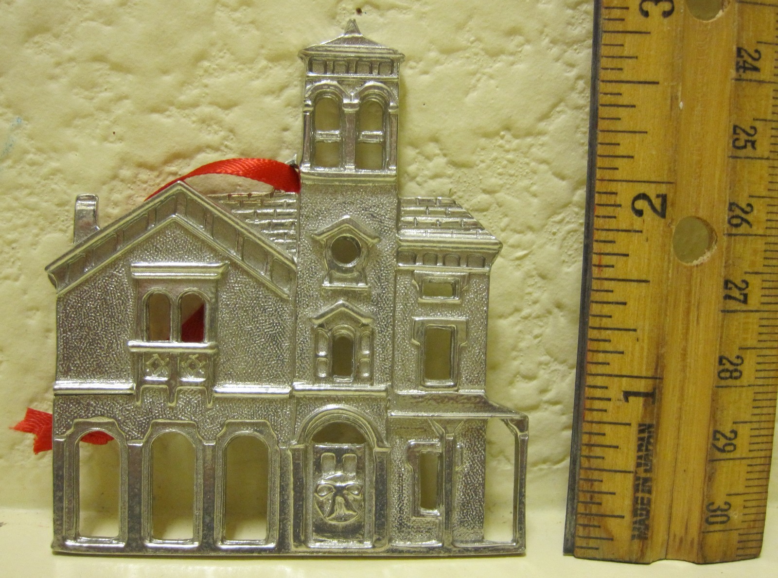 vntg KIRK STIEFF PEWTER signed; XMAS Tree Ornament; USA; 2 7/8