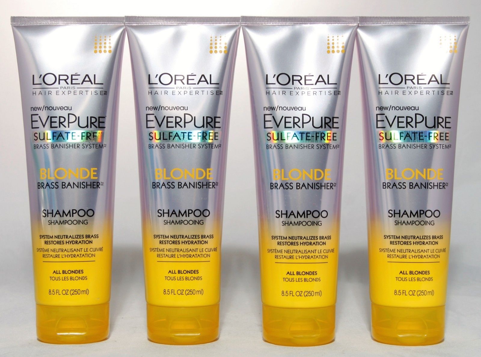 L'Oreal EverPure Blonde Brass Banisher Conditioner Sulfate Free 8.5 oz. 4 Pack
