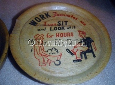 Vintage Wooden Joke Coasters Naughty Wood Lot of 5