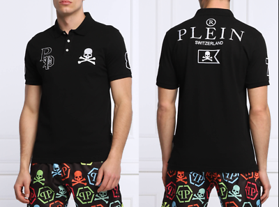 Philipp Plein Polo Shirt Ss Multi Skull Logo Shirt T SHIRT XS eBay