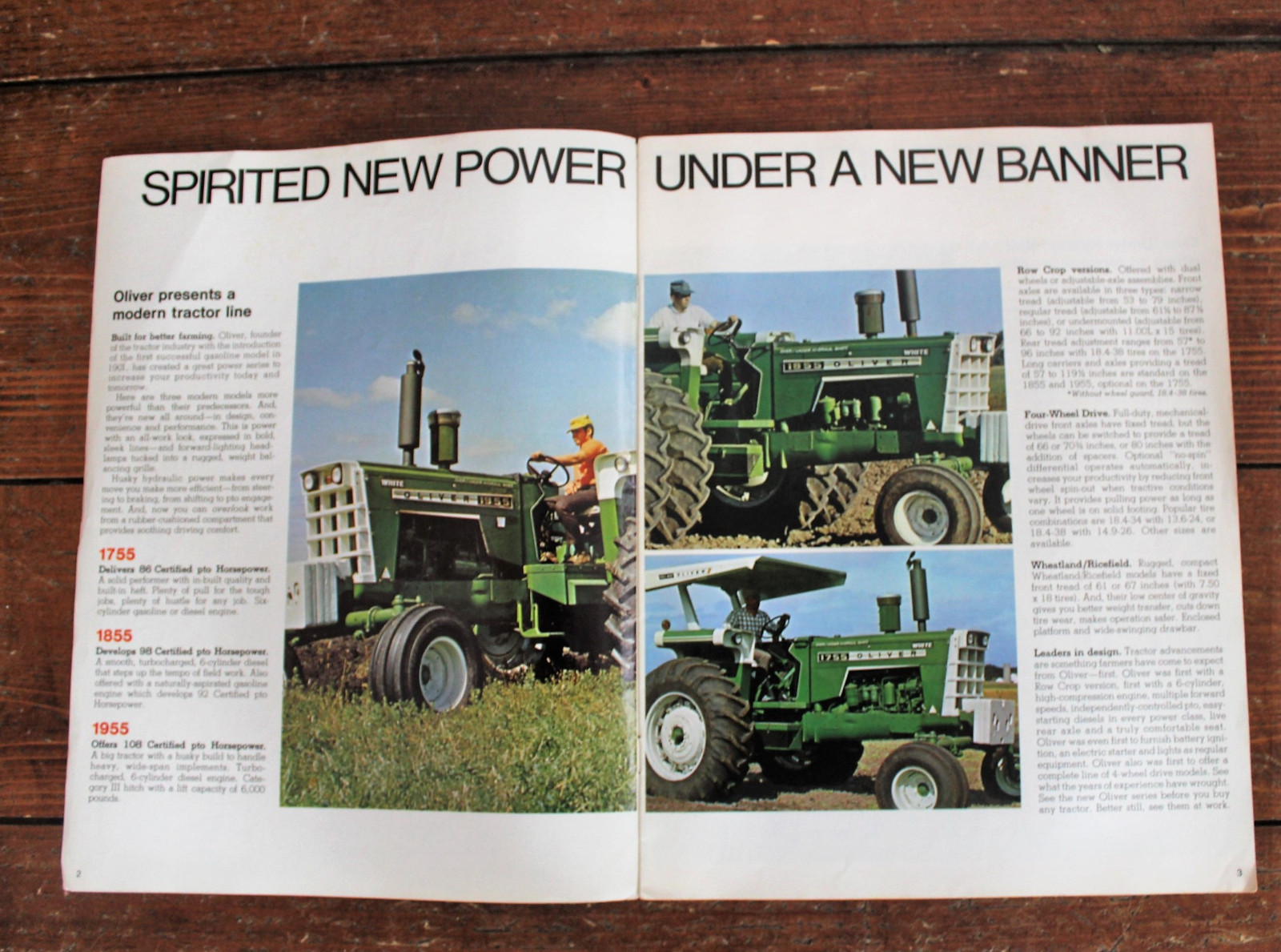 Oliver 1755/1855/1955 Farm Tractor Sales Brochure 1971