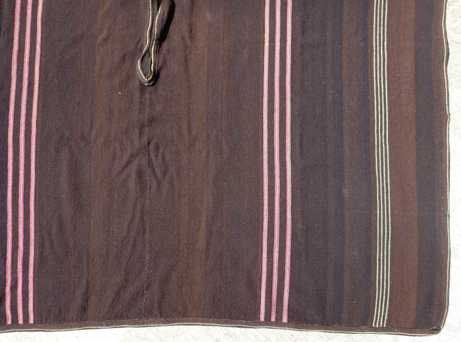 ANTIQUE VINTAGE ANDEAN STRIPED QUECHUA PONCHO FROM PERU OR ECUADOR