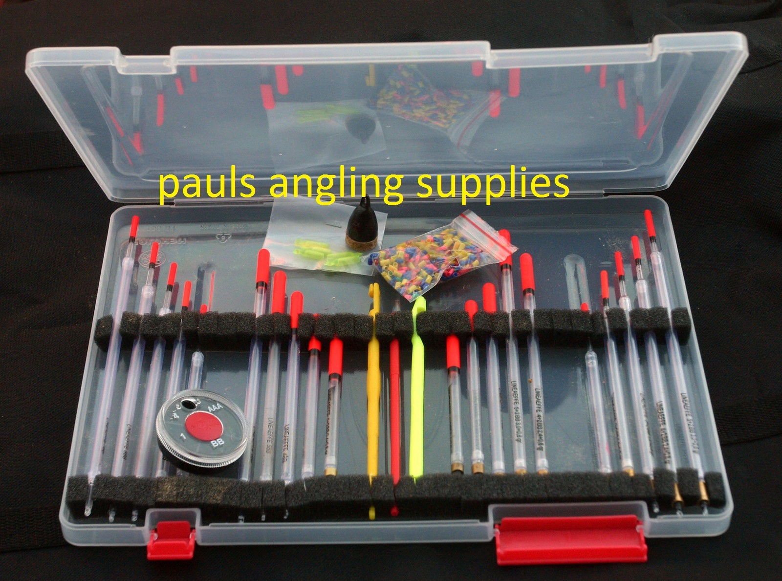 Float Box & Clear Waggler Fishing Float Combo With ,Shot