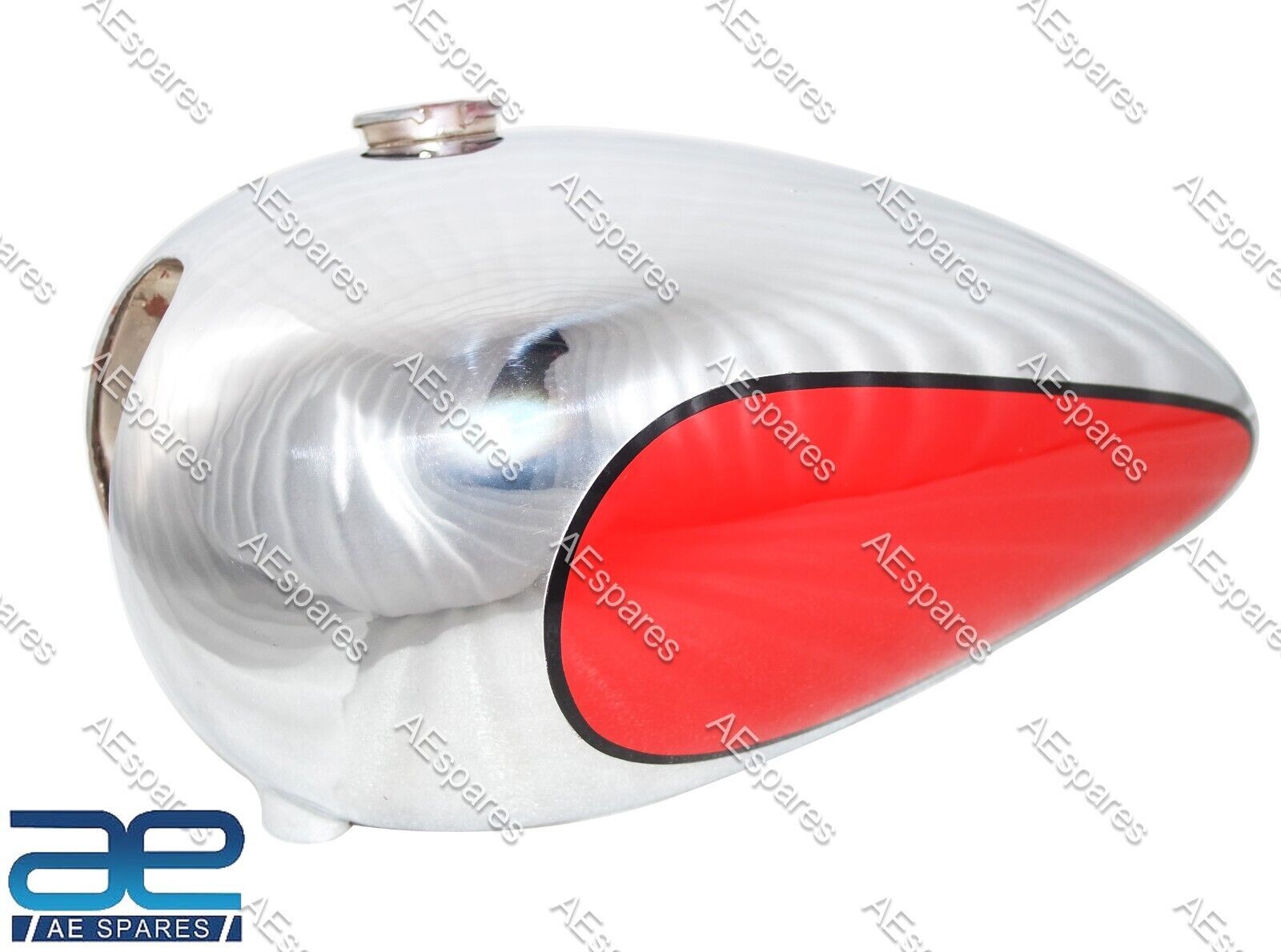 For Triumph T120Tr6 Bonneville Chrome & Red Painted Petrol Gas Fuel Tank 