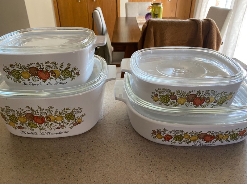 Vintage Corelleware Corning Ware Spice of Life 8 Piece Set