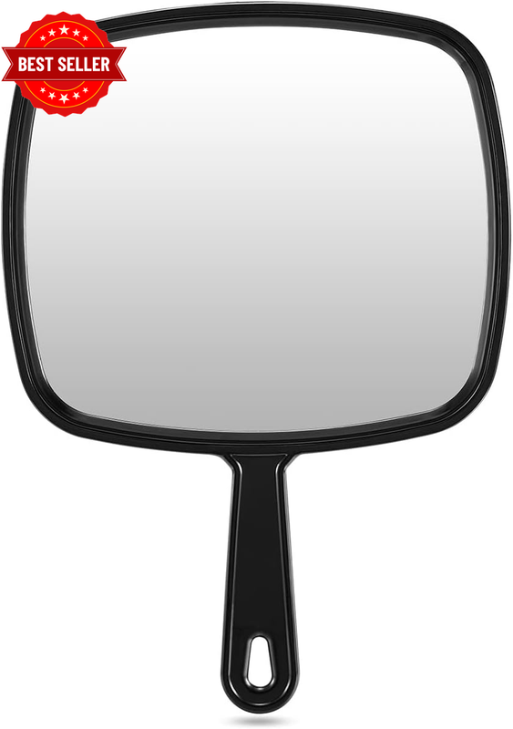 Extra Large Hand Mirror, Salon Barber Hairdressing Handheld Mirror with Handle (