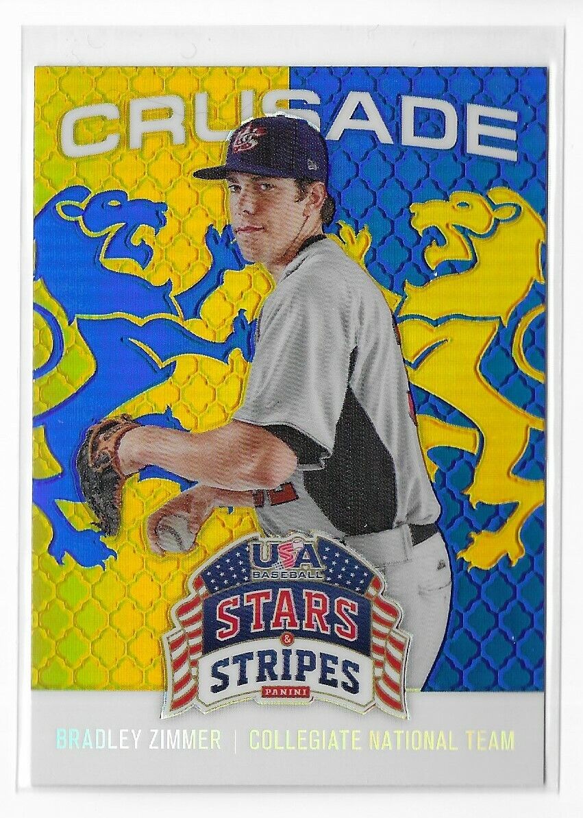 Bradley Zimmer 2015 Panini USA Baseball Stars & Stripes Crusade Rookie Card #15 . rookie card picture