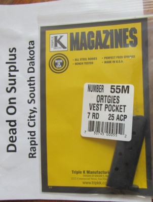TRIPLE K 55M Ortgies Deutsche Werke Magazine 25ACP .25 ACP 25 AUTO 6.35mm 7rd