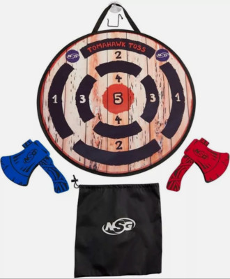 Tomahawk Toss Foam Axe Throwing Game Two Axes with Easy Stick Target NSG