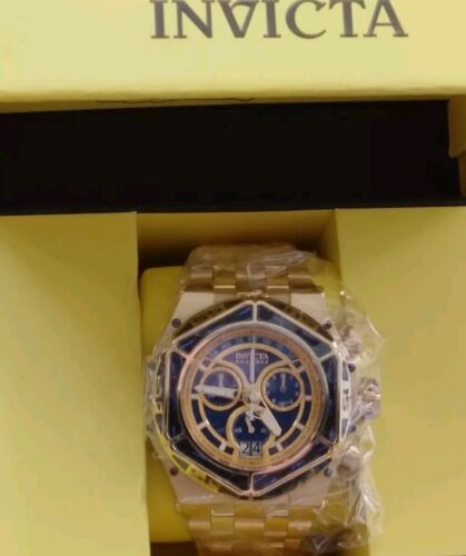 Pre-owned Invicta Reserve Carbon Hawk Khaki Blue Dial Men's Watch 38927