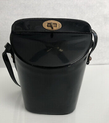 Lennox Bags Vintage Black Patent Leather Handbag