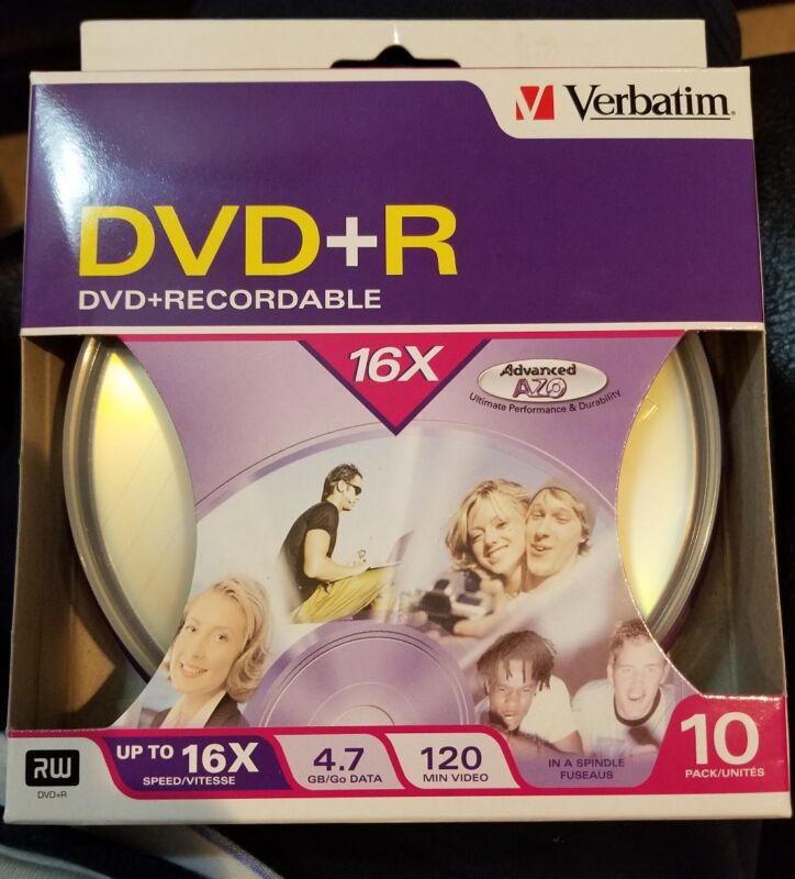 Verbatim Azo Dvd+r 4.7gb 16x With Branded Surface - 10 Pack Spindle Box