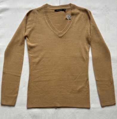 BNWT ATMOSPHERE Ladies Camel V-neck Fine Knit Super Soft Jumper Size 8
