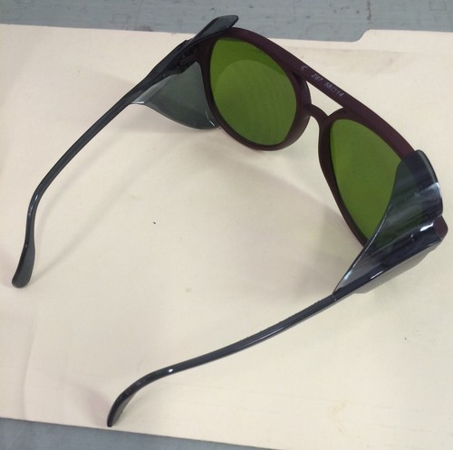 Safety Glasses Sun Glasses Green  Lens Brown And Black Frame