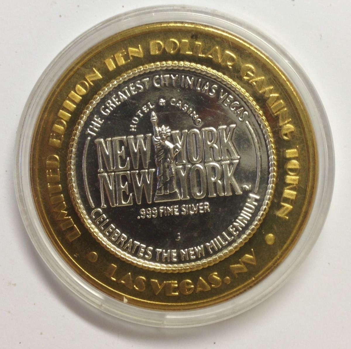 Limited Edition Ten Dollar Gaming Token Used Miss Liberty New York New York