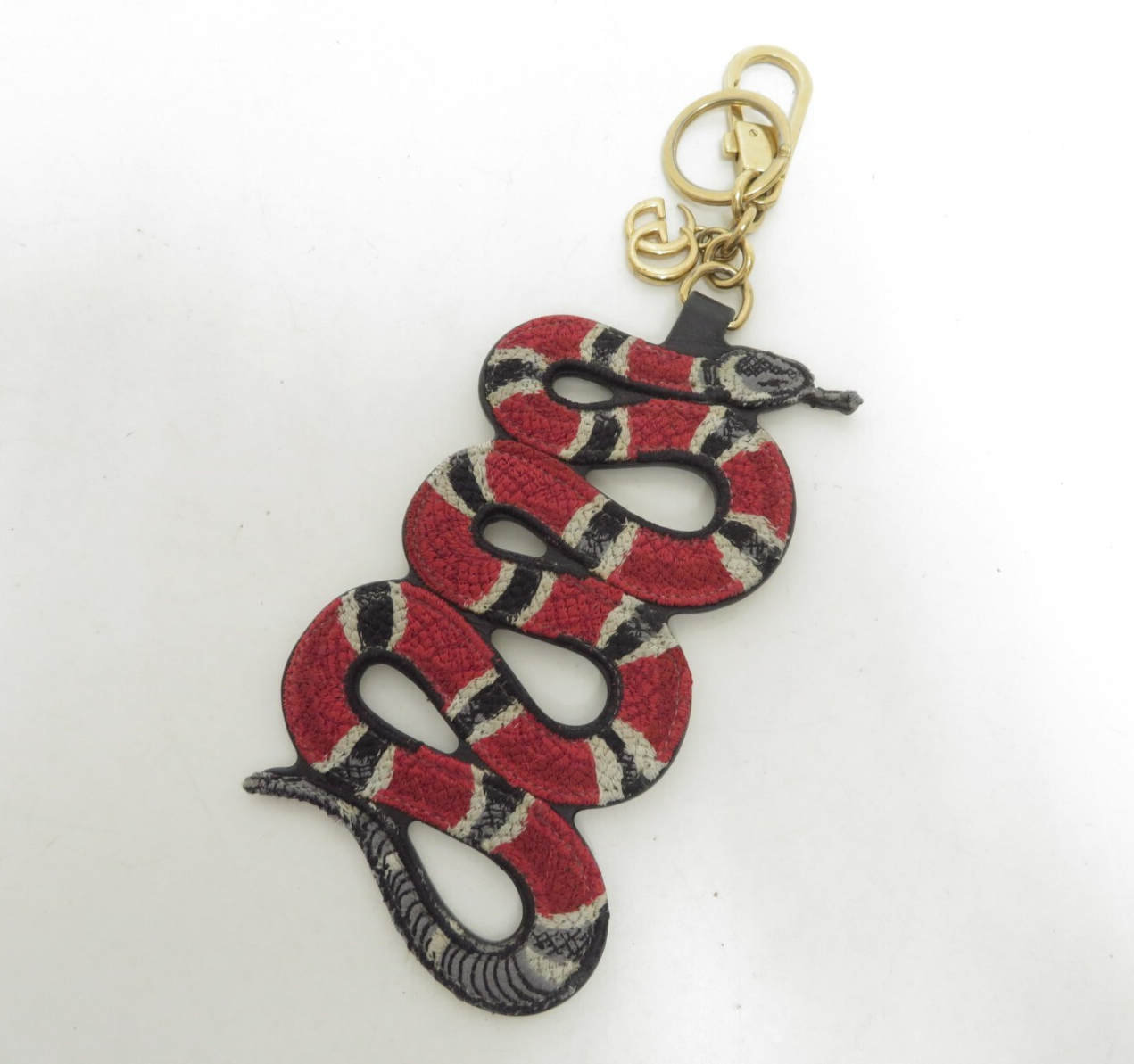 GUCCI キーホルダー スエード ブラウン Authentic GUCCI GG Embossed Leather Key Ring Key Chain Key