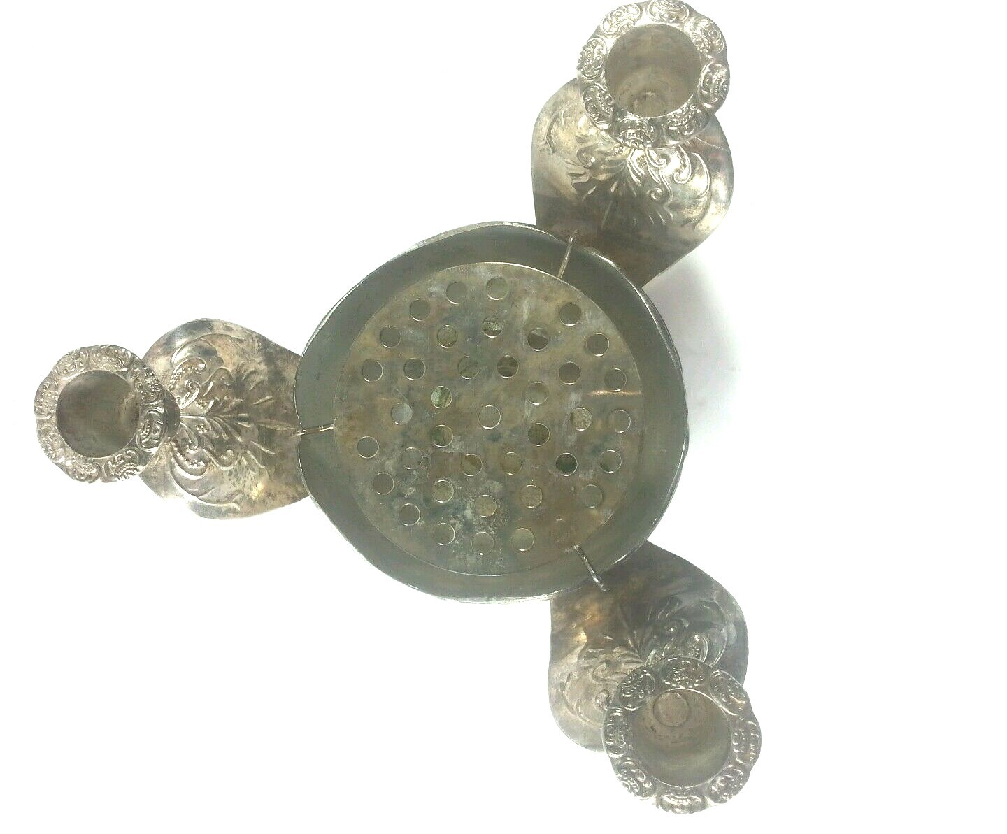 Godinger 1991 Silver Plate Center Piece Tapered Candle Sticks Flower Vase