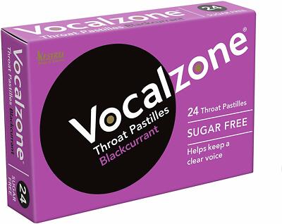 Vocalzone Throat Pastilles Blackcurrant Helps Keep a Clear Voice