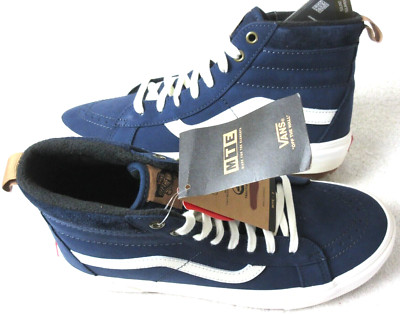 Vans Men's Sk8-Hi MTE-1 All Weather Boots Dress Blues Nubuck White Size 9 NIB