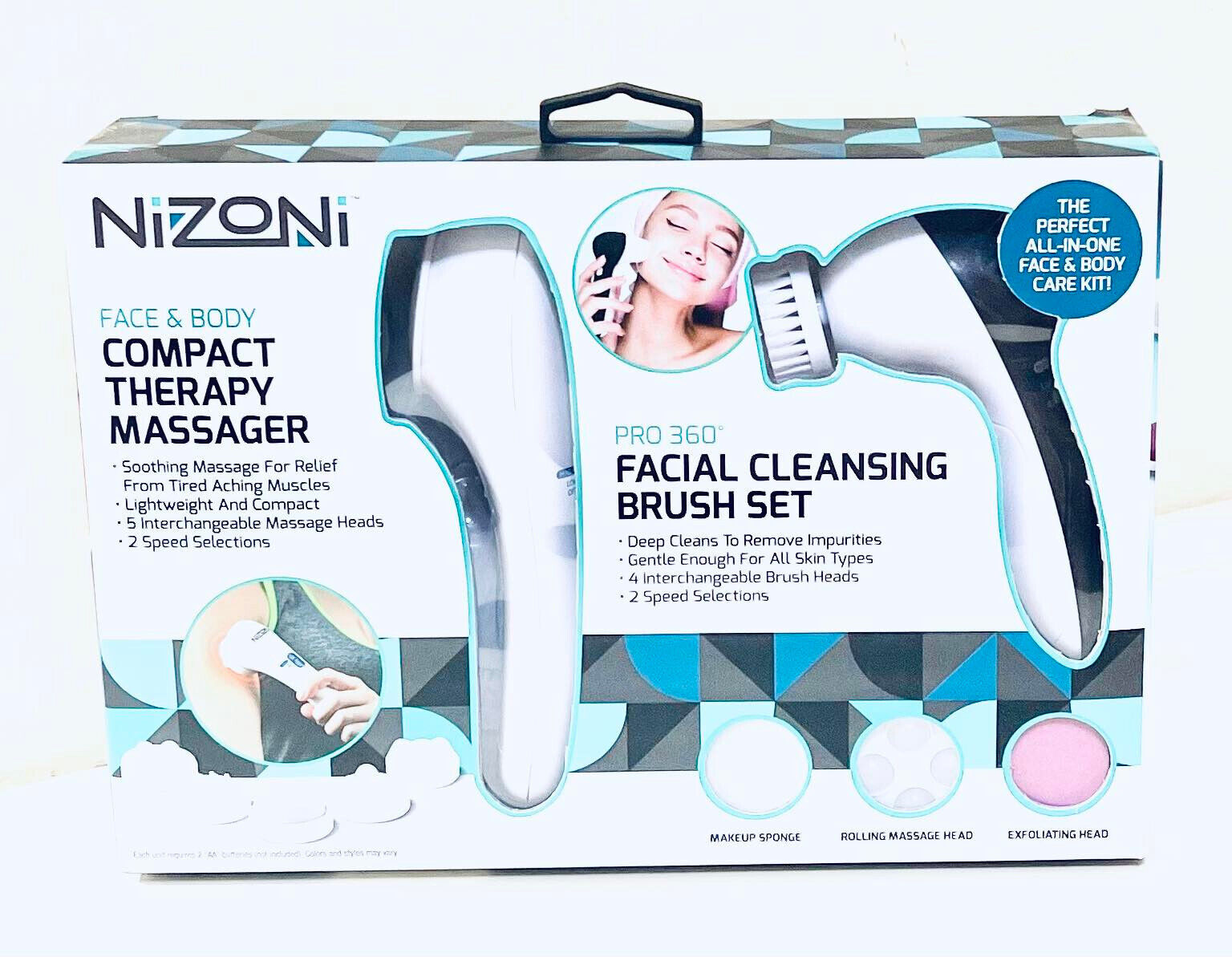 NIZONI FACE & BODY COMPACT THERAPY MASSAGER + PRO 360 FACIAL NIZONI FACE & BODY COMPACT THERAPY MASSAGER + PRO 360 FACIAL
