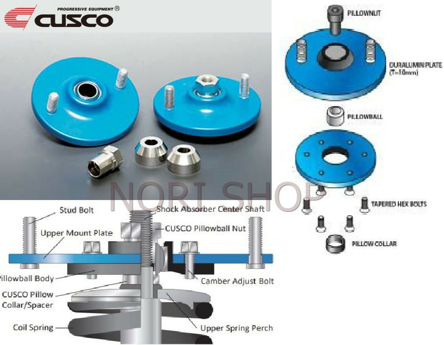 CUSCO FRONT Pillowball Fixed Upper Mounts For MAZDA RX-7