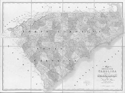 1839 NC MAP DAVIDSON DAVIE DUPLIN DURHAM COUNTY Cherryville Clinton Conover Dunn