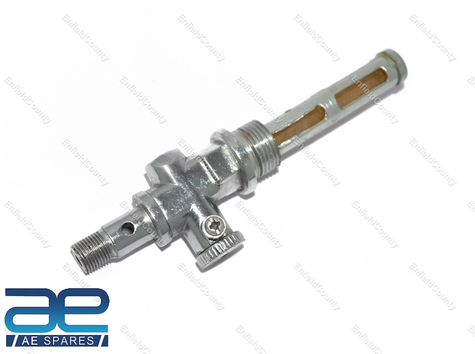 Petrol Tap 3/8"X1/8" Plunger Chrome Long Type for Norton BSA Triumph AJS 