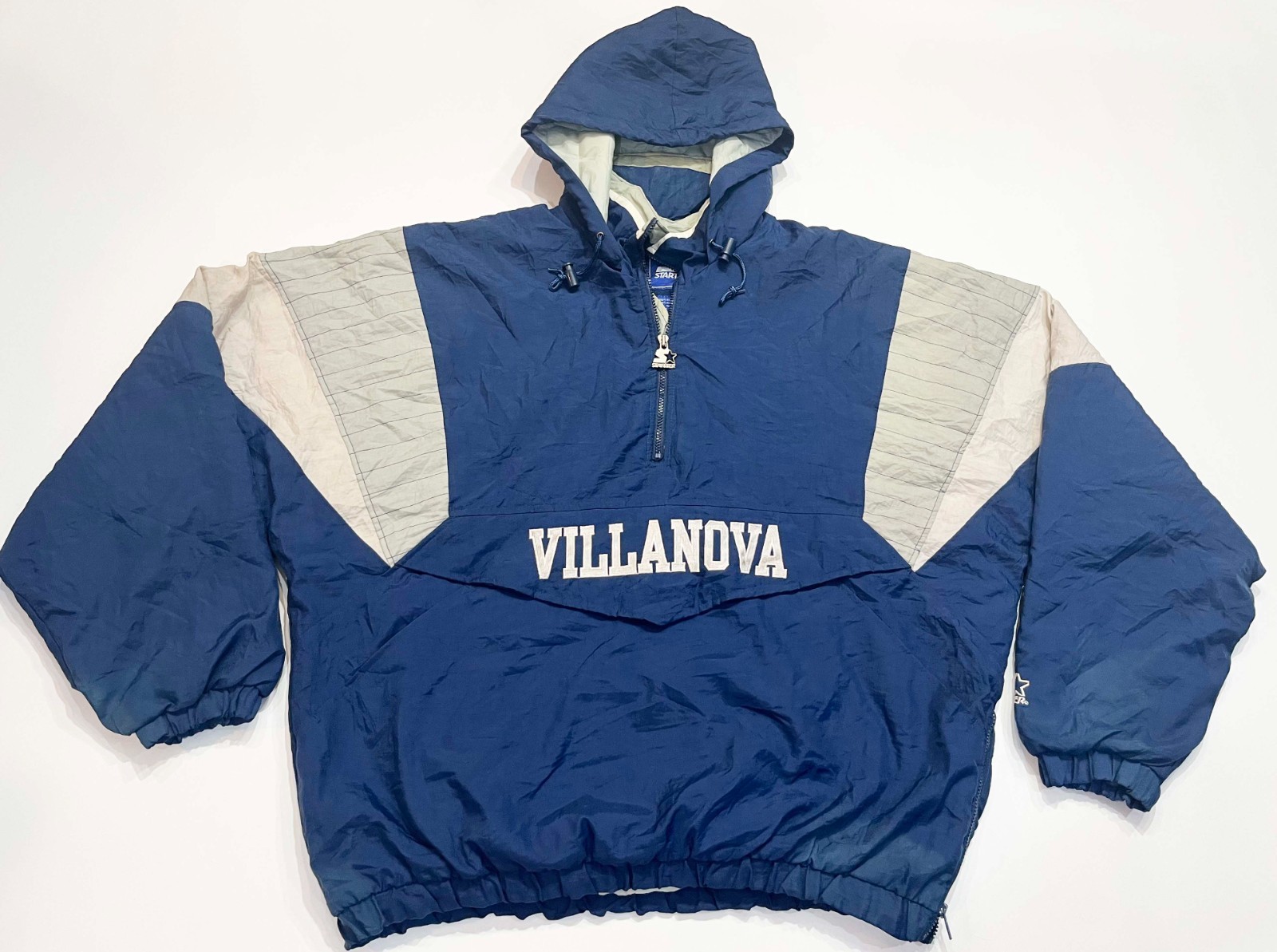 Vintage Starter NCAA Villanova Wildcats Puffer Hoodie Half Zip