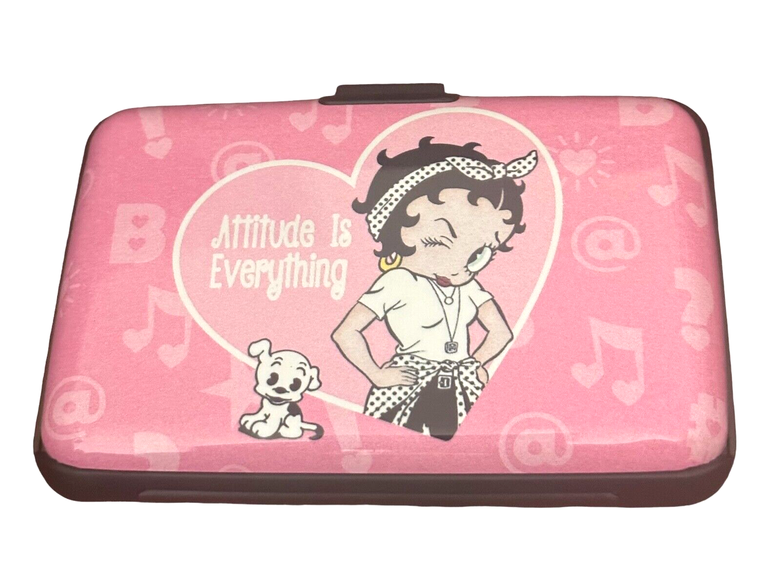 Betty Boop Make-up-Tasche – Klein, Pink, Mit Spruch 'Attitude Is Everything', Inklusive Schlüsselanhänger