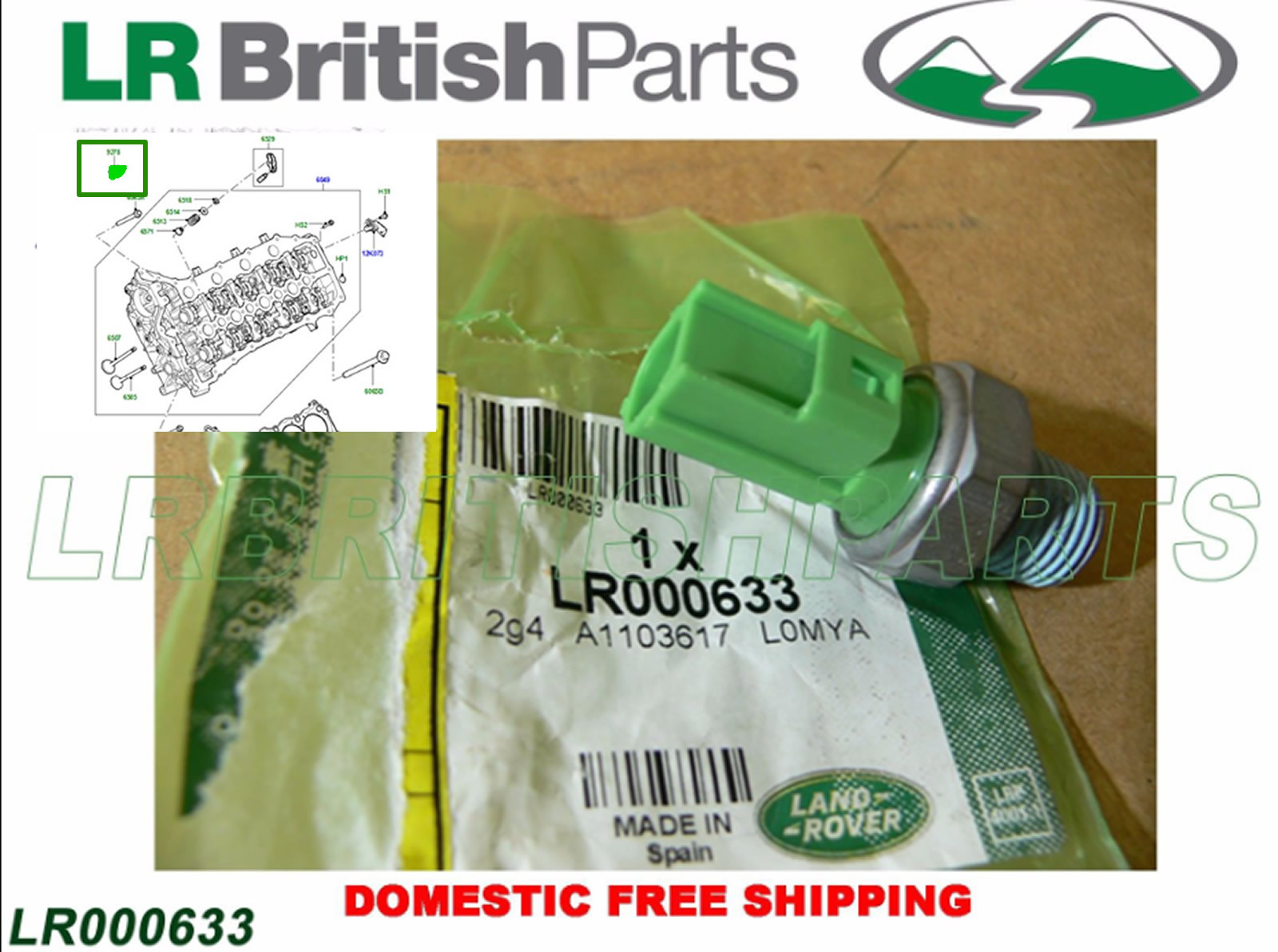 車用油圧スイッチ Compatible With Land For Rover OE ：9643774180