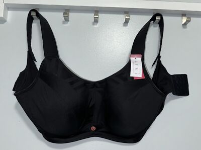 LIVI Max Support Underwire Bra 42F NEW Black Sports Bra Active Workout