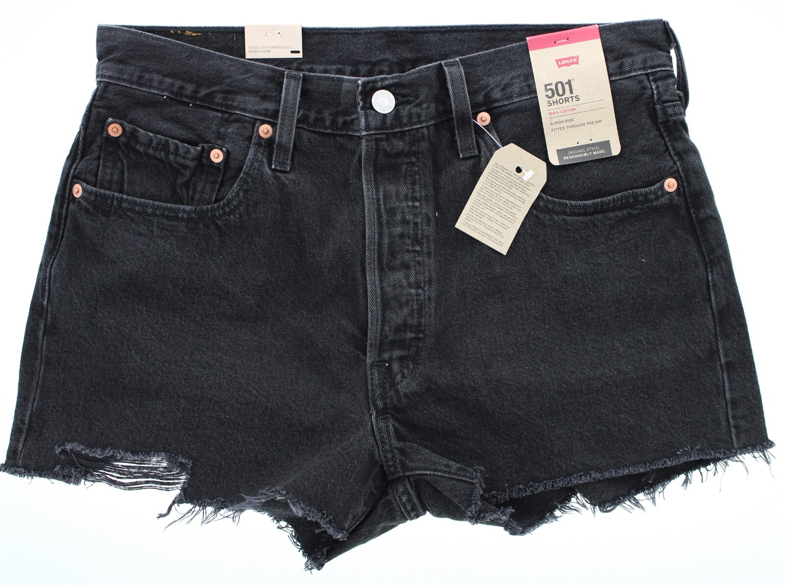 GENETICS JR 23.0㎝ Levi's Women's 501 Shorts 56327, High-Rise Cut-Off Denim